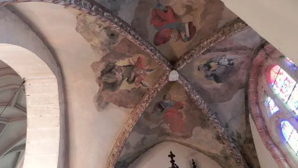 Peinture murale des 4 évangélistes XVIIe s. chapelle Saint Laurent