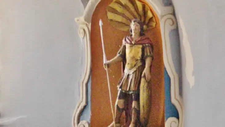 Charrecey statue baroque (XVIIIe) de saint  Maurice niche à coquille