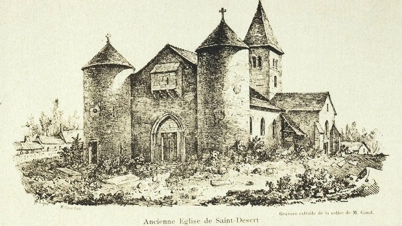 Gravure de l'ancienne église démolie en 1862
