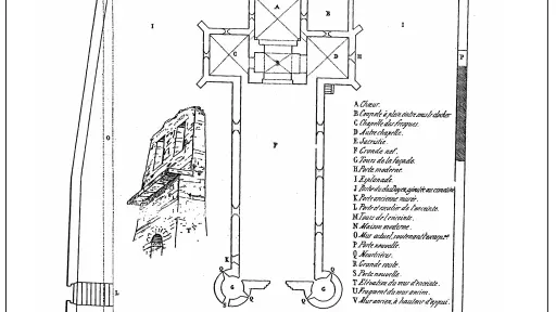 Plan de reconstitution des fortifications de l'église de Saint-Désert