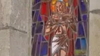 Vitrail moderne du baptême du Christ