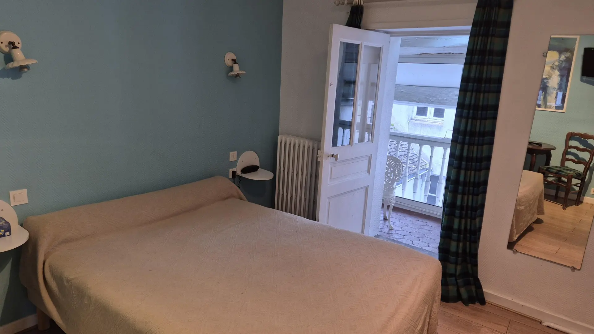 Chambre single avec Balcon Privatif sur la veranda