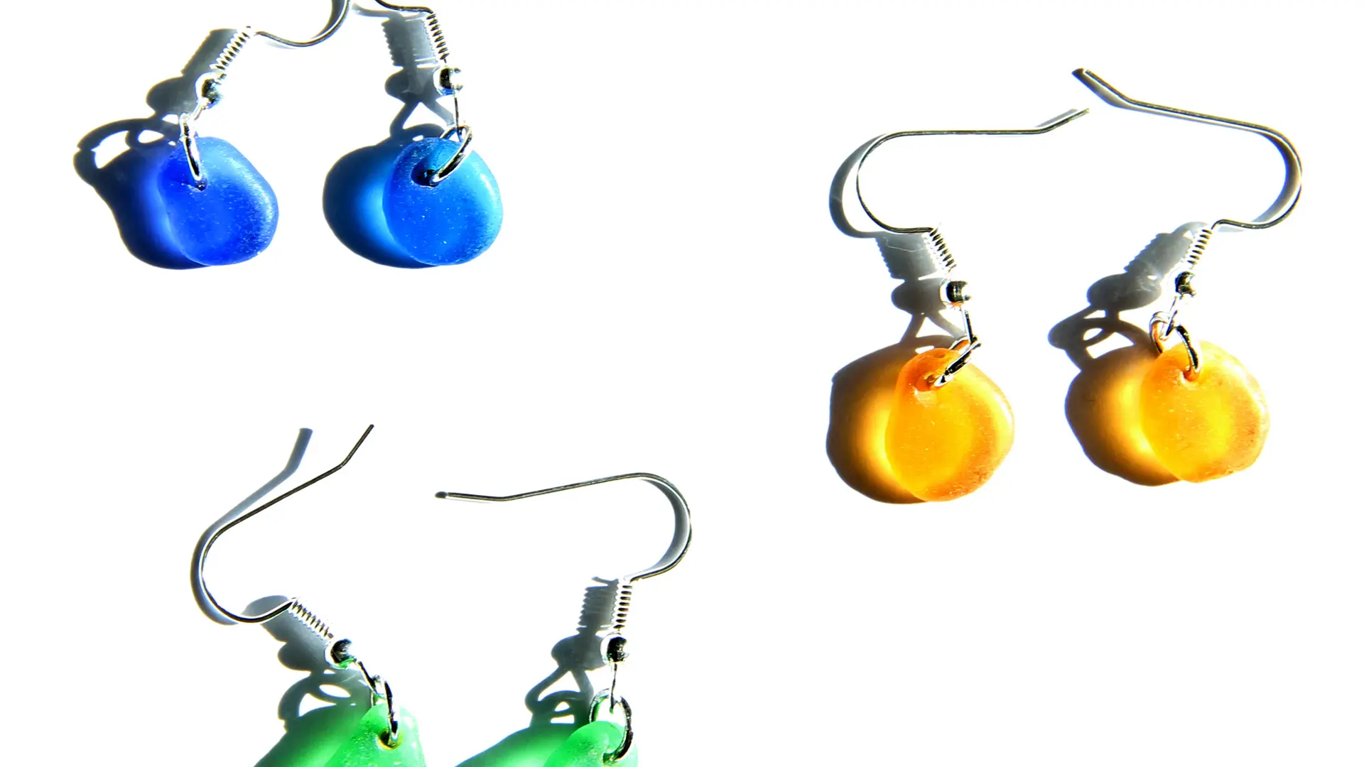 Boucles d'oreille-Verre de mer.