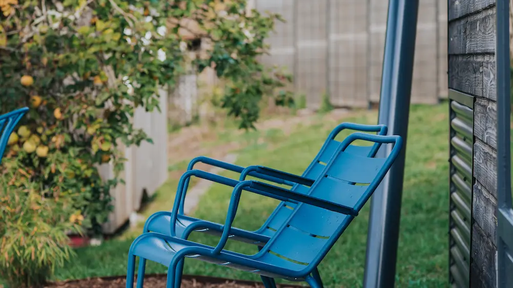 Terrasse privative de la cabotte bleue