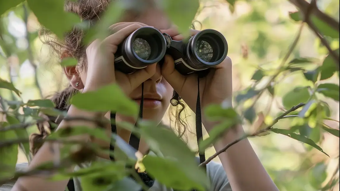 Enfant utilisant des jumelles