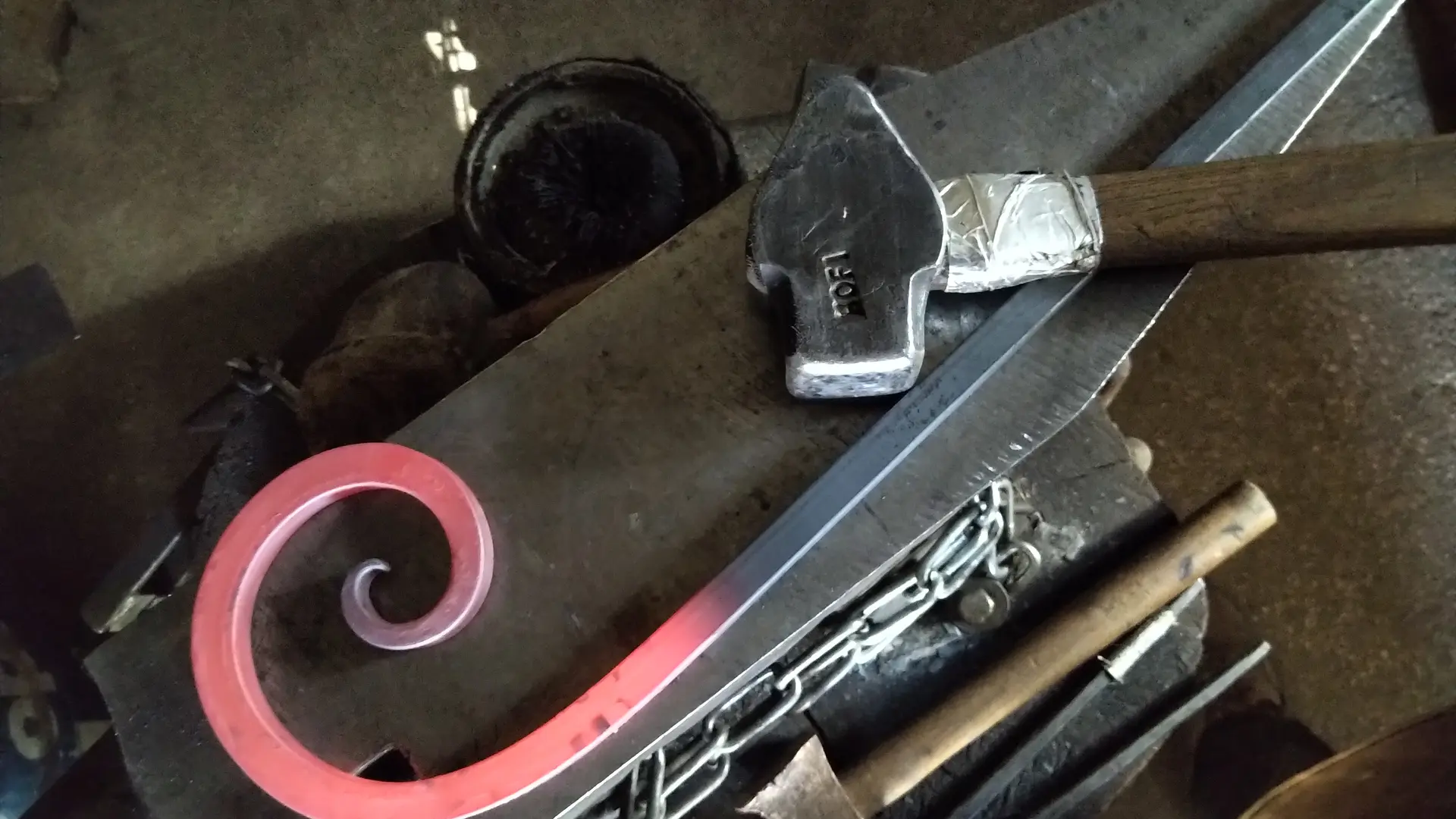 Forgeage d'une volute simple