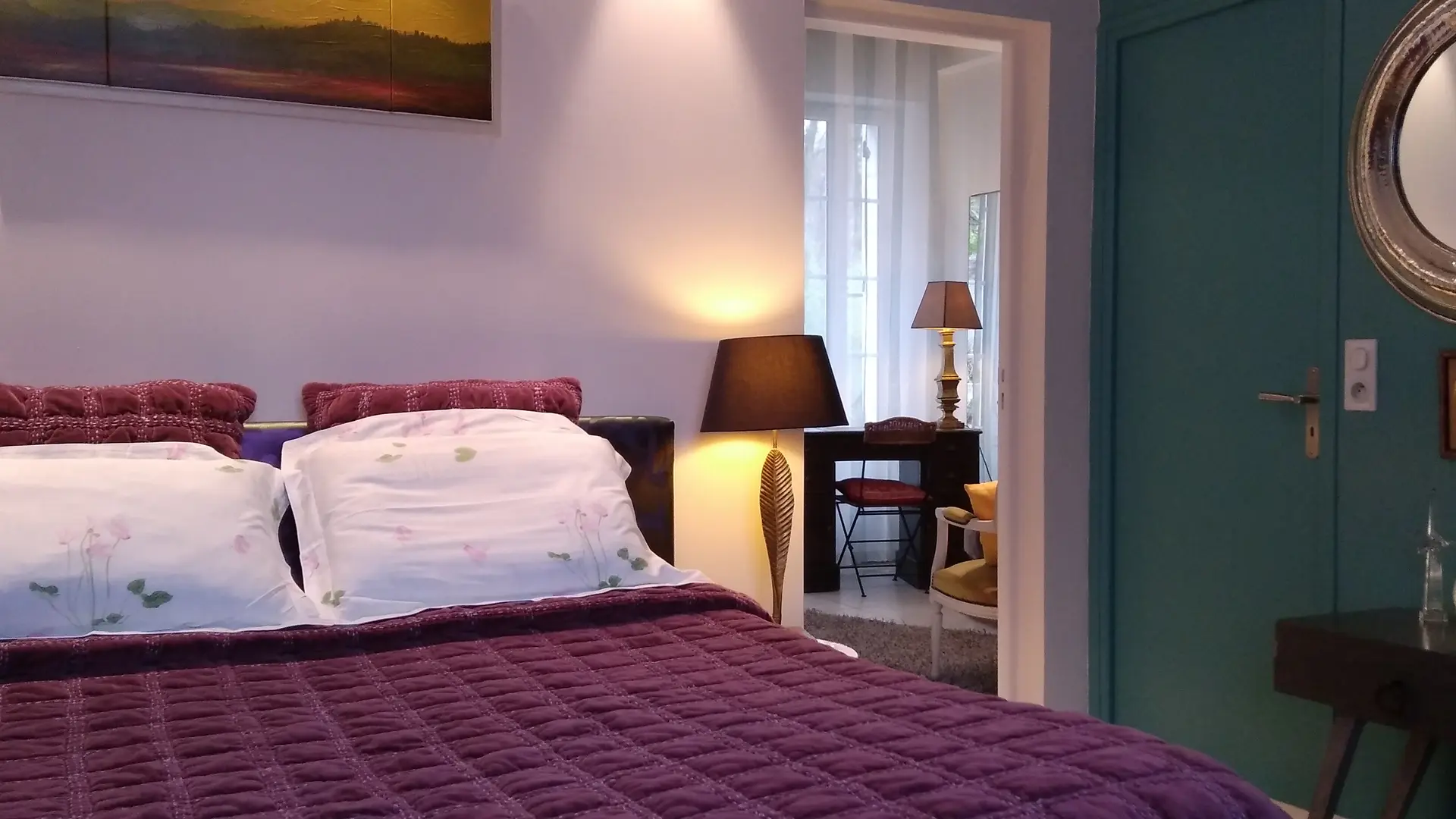 Suite Puits d'Athie - chambre et ouverture boudoir