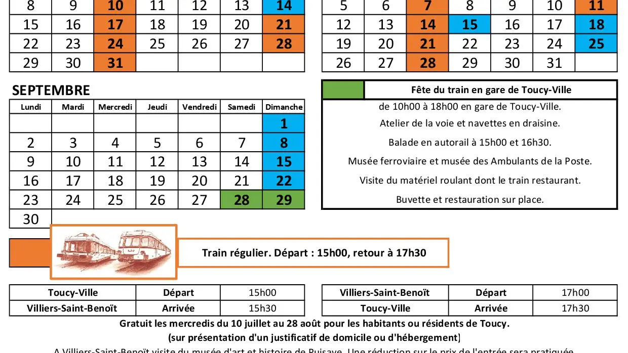 Programme des trains réguliers 2024 recto