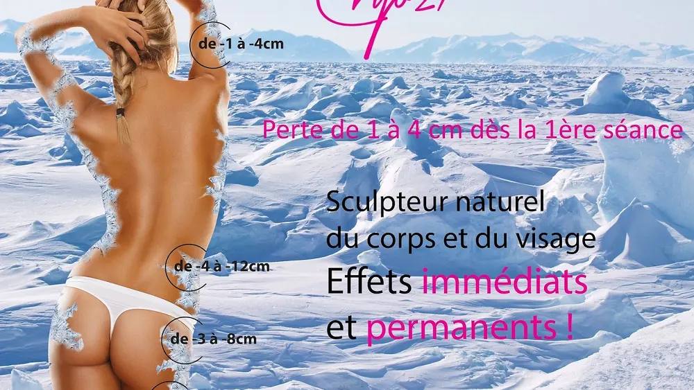 femme fond glace avec logo et textes 3