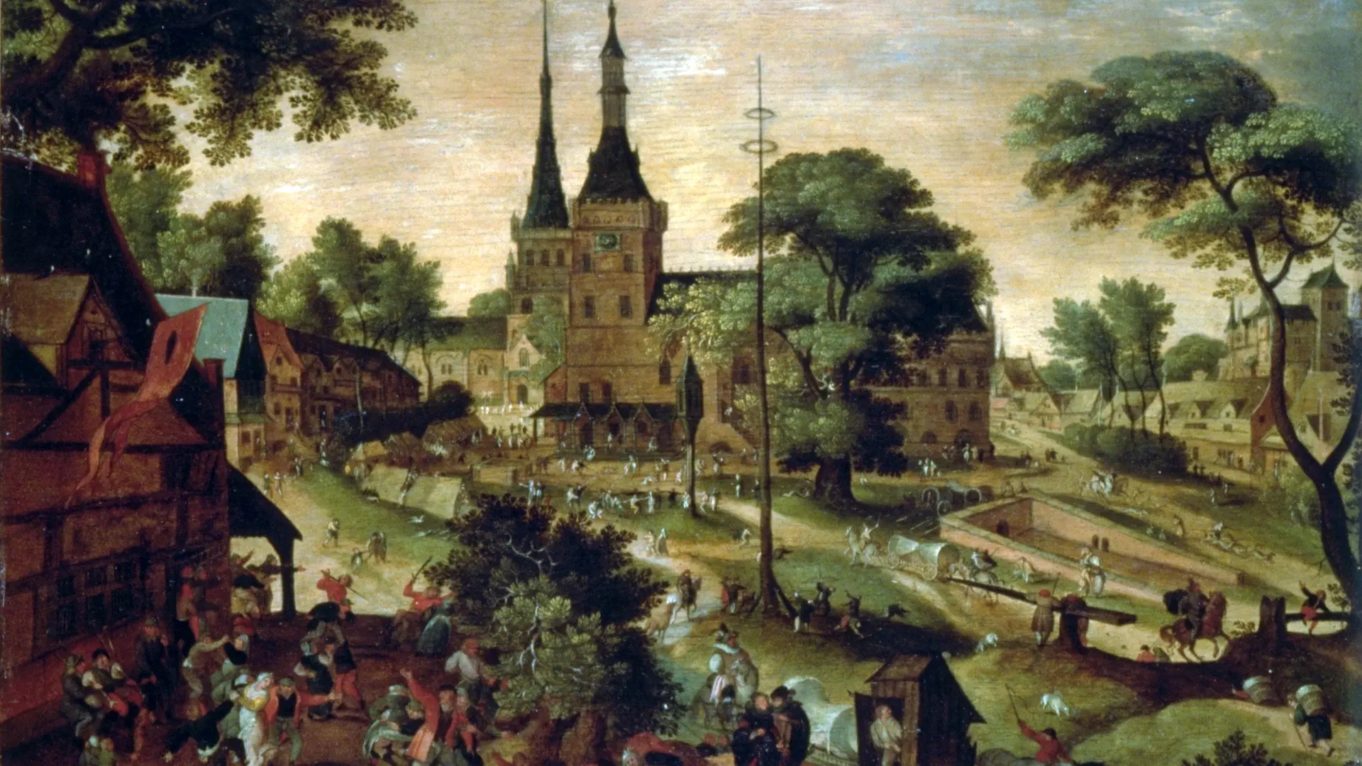 Jacob SAVERY II dit le Jeune - Place de Bailleul vers 1620 - Musée Benoît-De-Puydt ©Musée BdP-JustineThorez