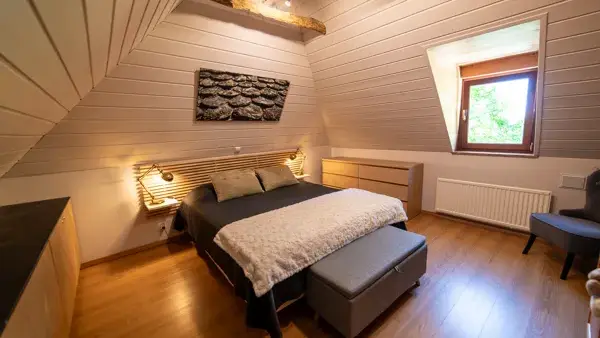 Chambre lit double 160x200, literie premium