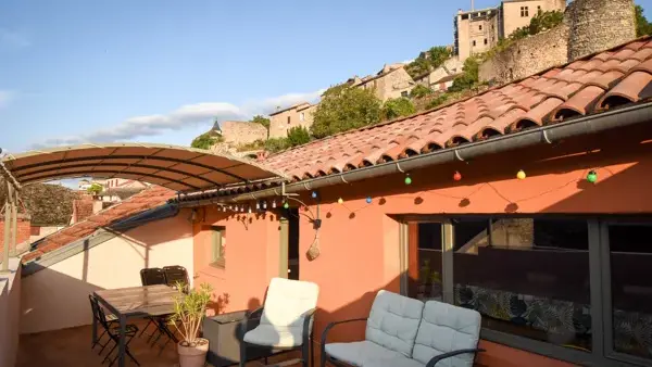 Terrasse La Maison du Vigneron - vue sur la vallée