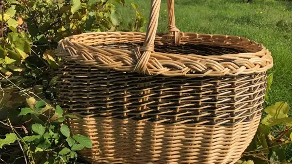 Panier bouju, osier blanc et brut