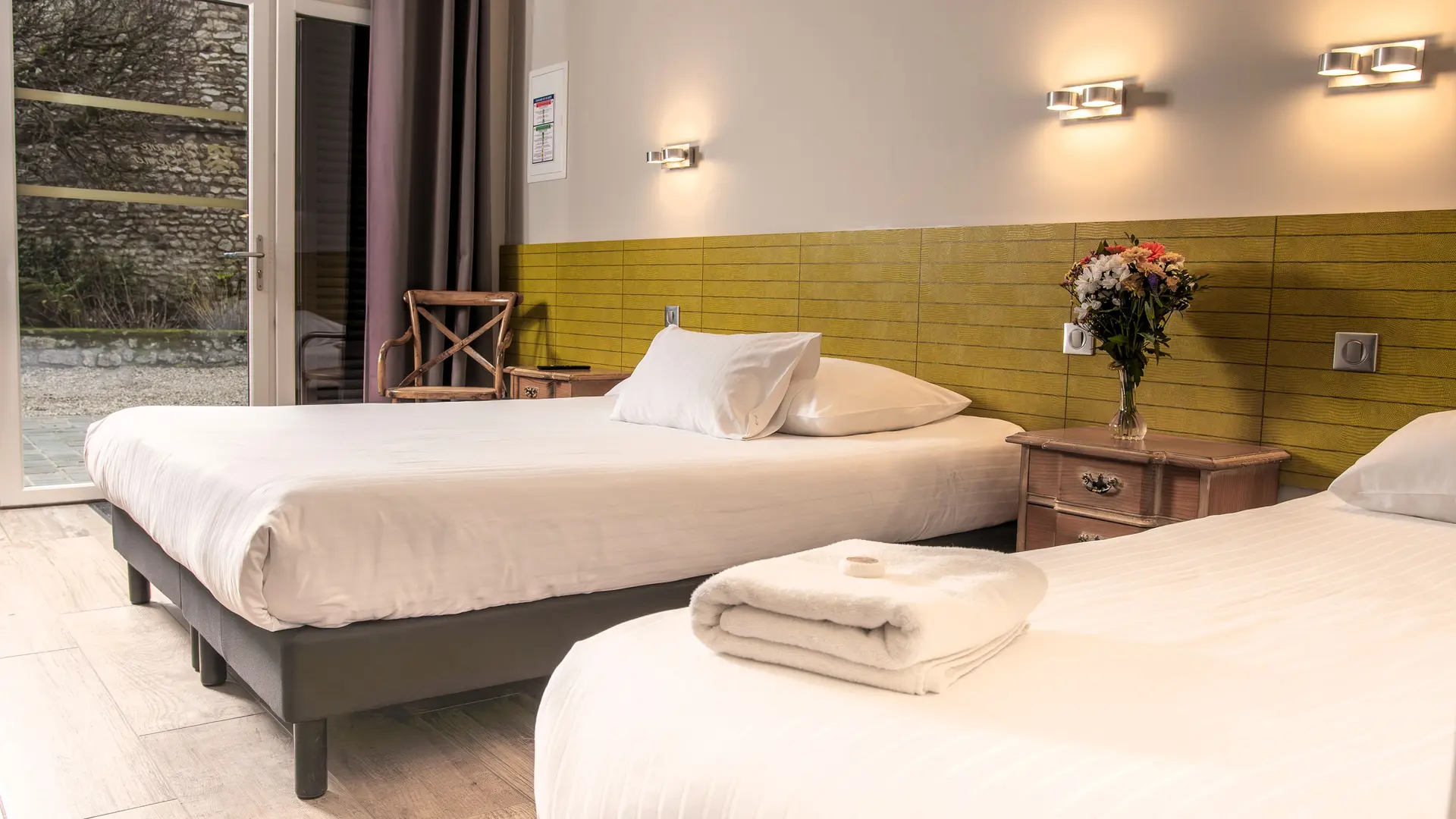 Chambre lits simples © Domaine Saint-Germer