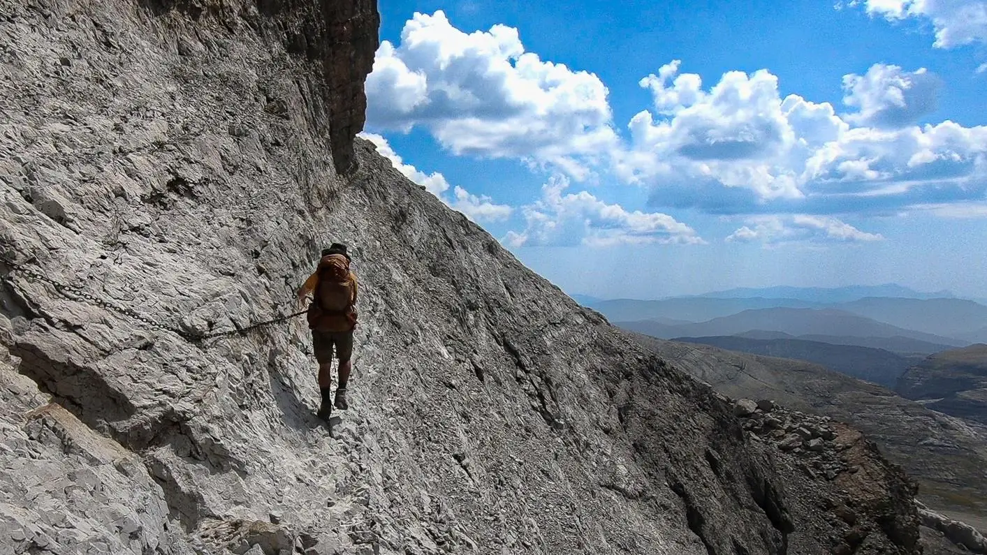 Benjamin durant la traversée des Pyrénées