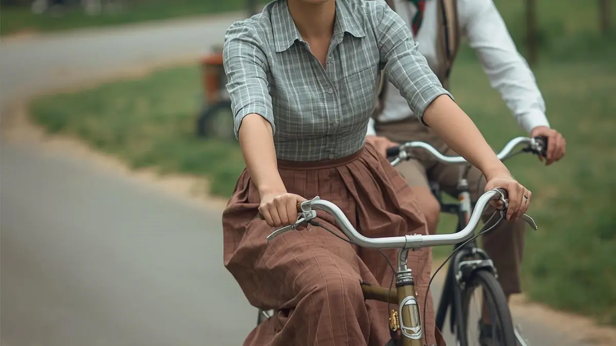 Couple sur vélos vintages