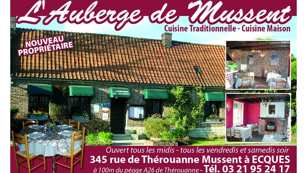 Auberge de Mussent Restaurant ECQUES © Tourisme en Pays de Saint-Omer