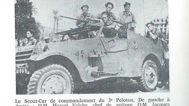 Le scout car 231 du Londais Marcel VELCHE libérateur de La Crau - © Souvenir Français