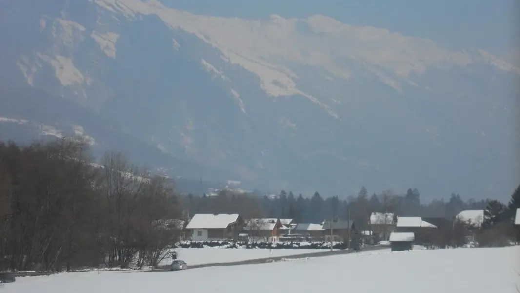 Vue du balcon l'hiver