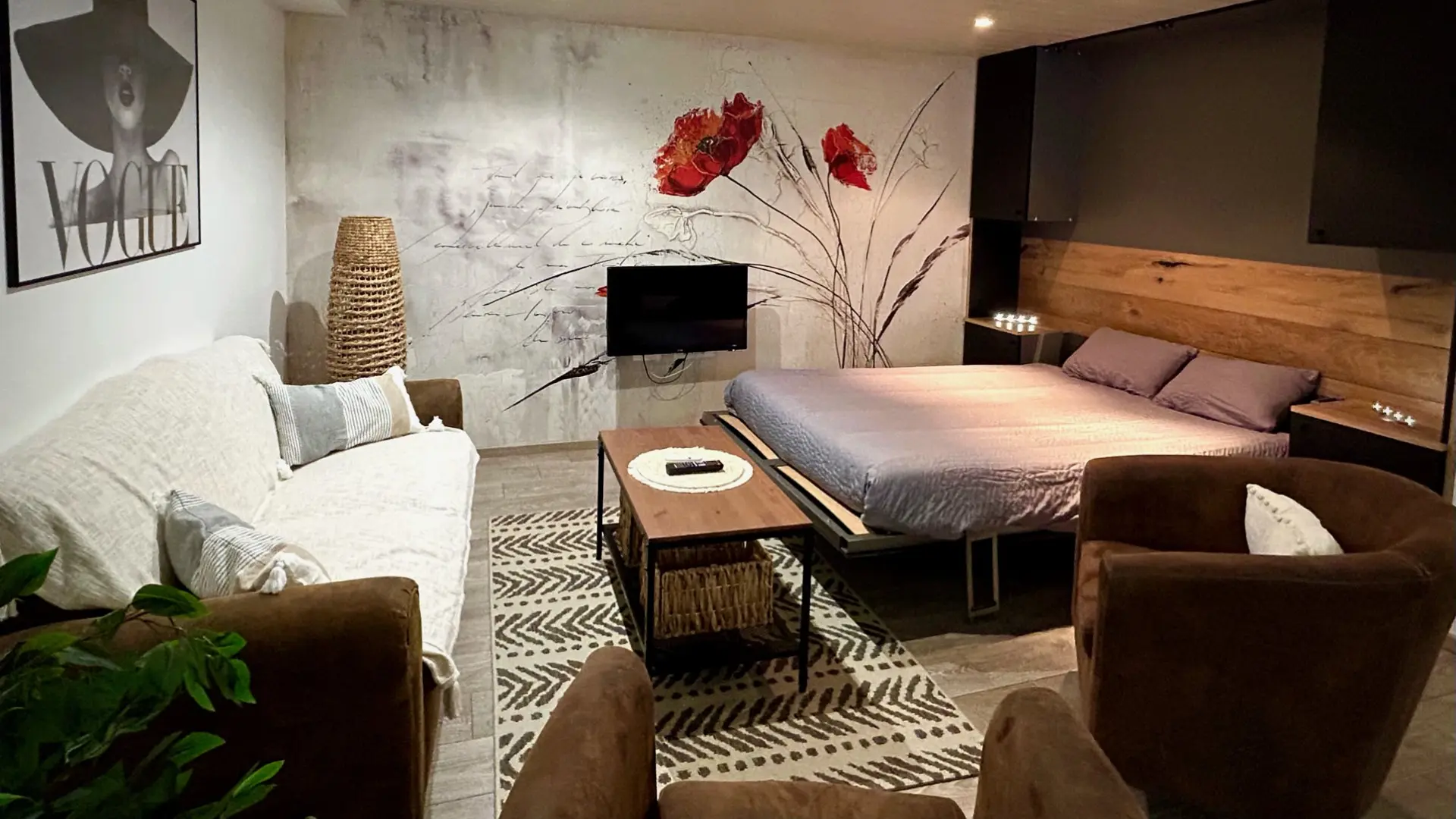 Loft sur la Sorgue_L'Isle-sur-la-Sorgue salon version canapé lit