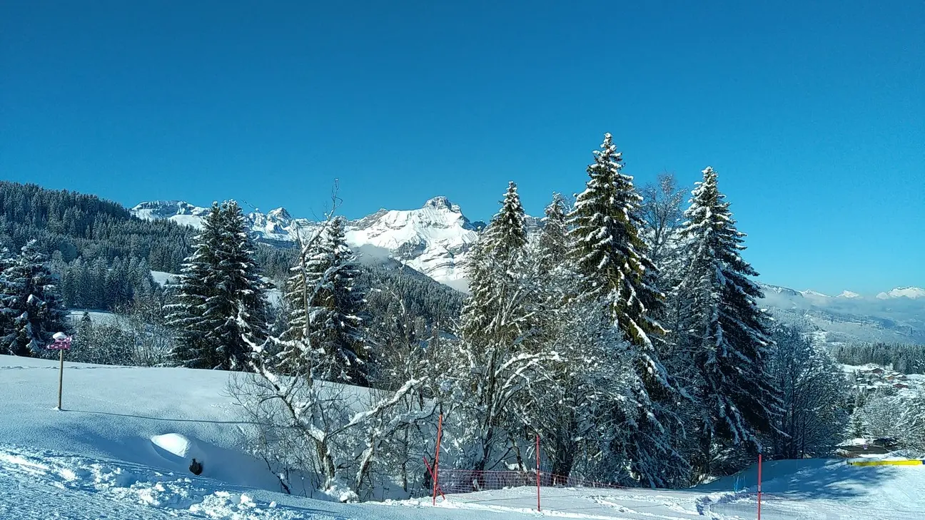 L'espace luge de la Cry à Combloux est située à proximité des pistes de ski alpin face aux 4 Têtes