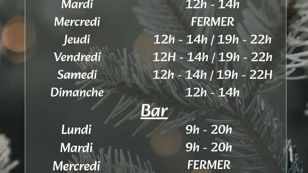 Café de la halle / horaires