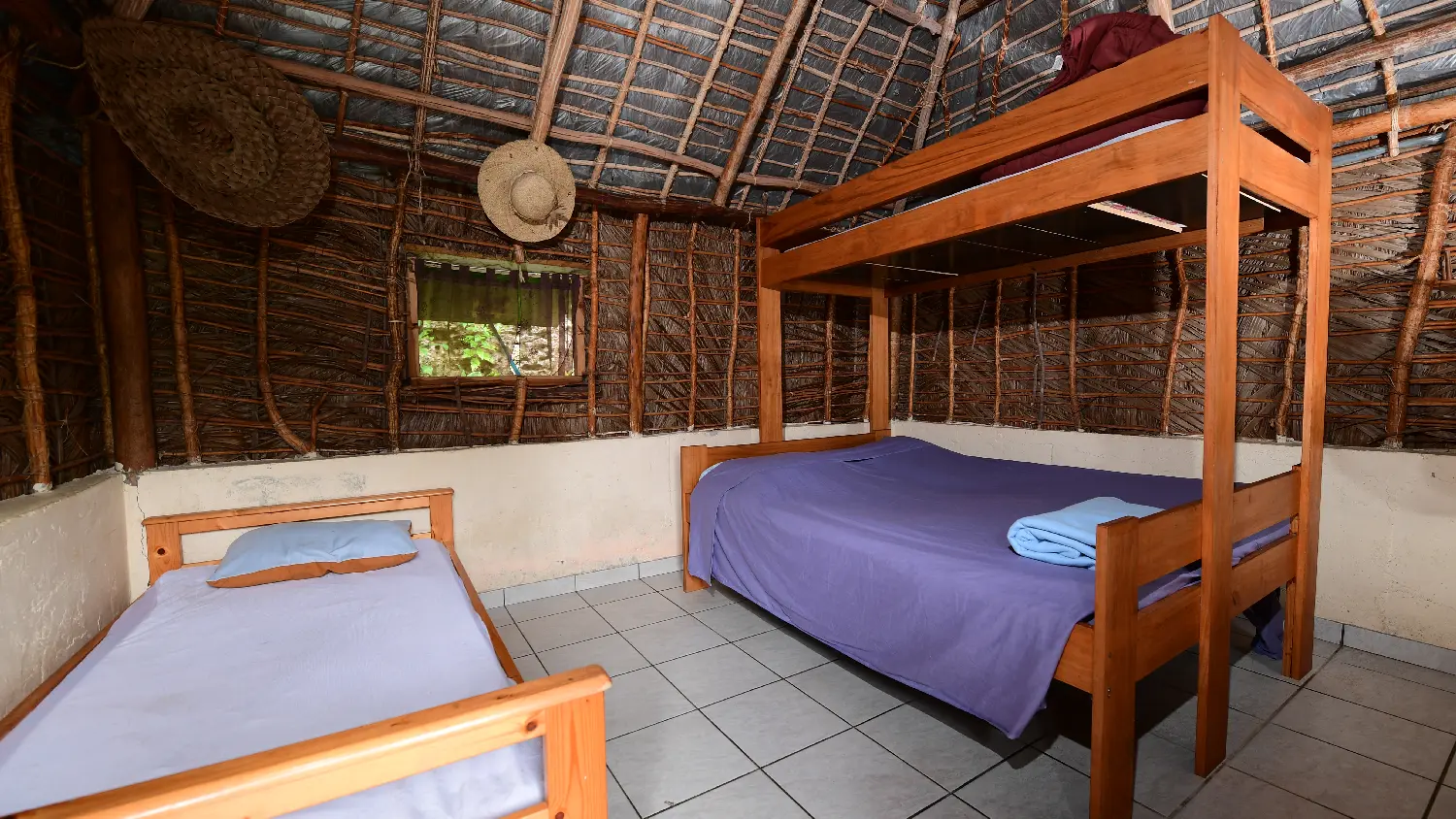 Thatched hut interior