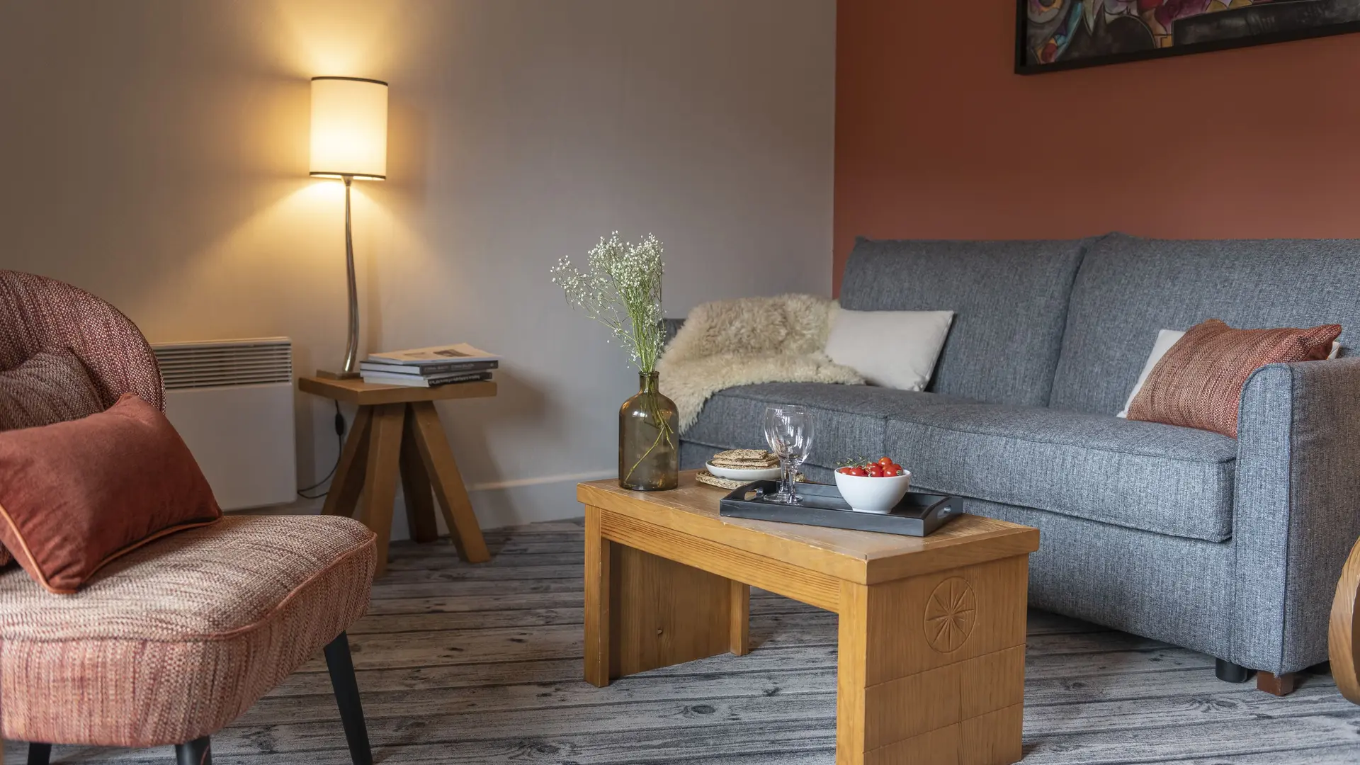 Salon d'un appartement de 2 pièces (T2) pour 4 personnes