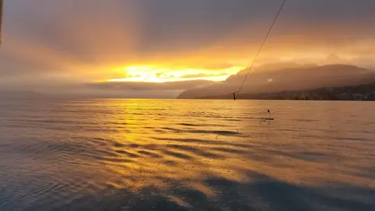 Coucher de soleil à bord du bateau