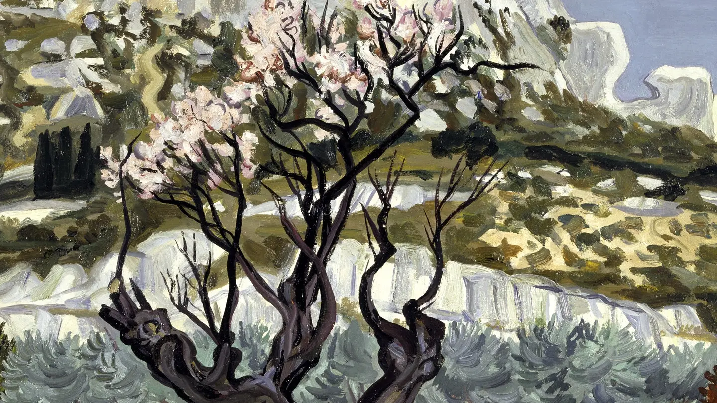 Le vieil amandier en fleurs, 1978, Huile sur toile 81x65cm