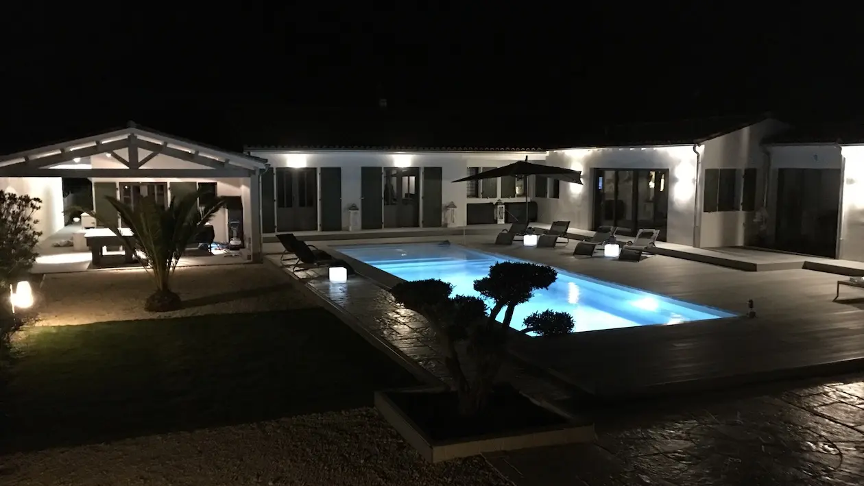 Outside at night