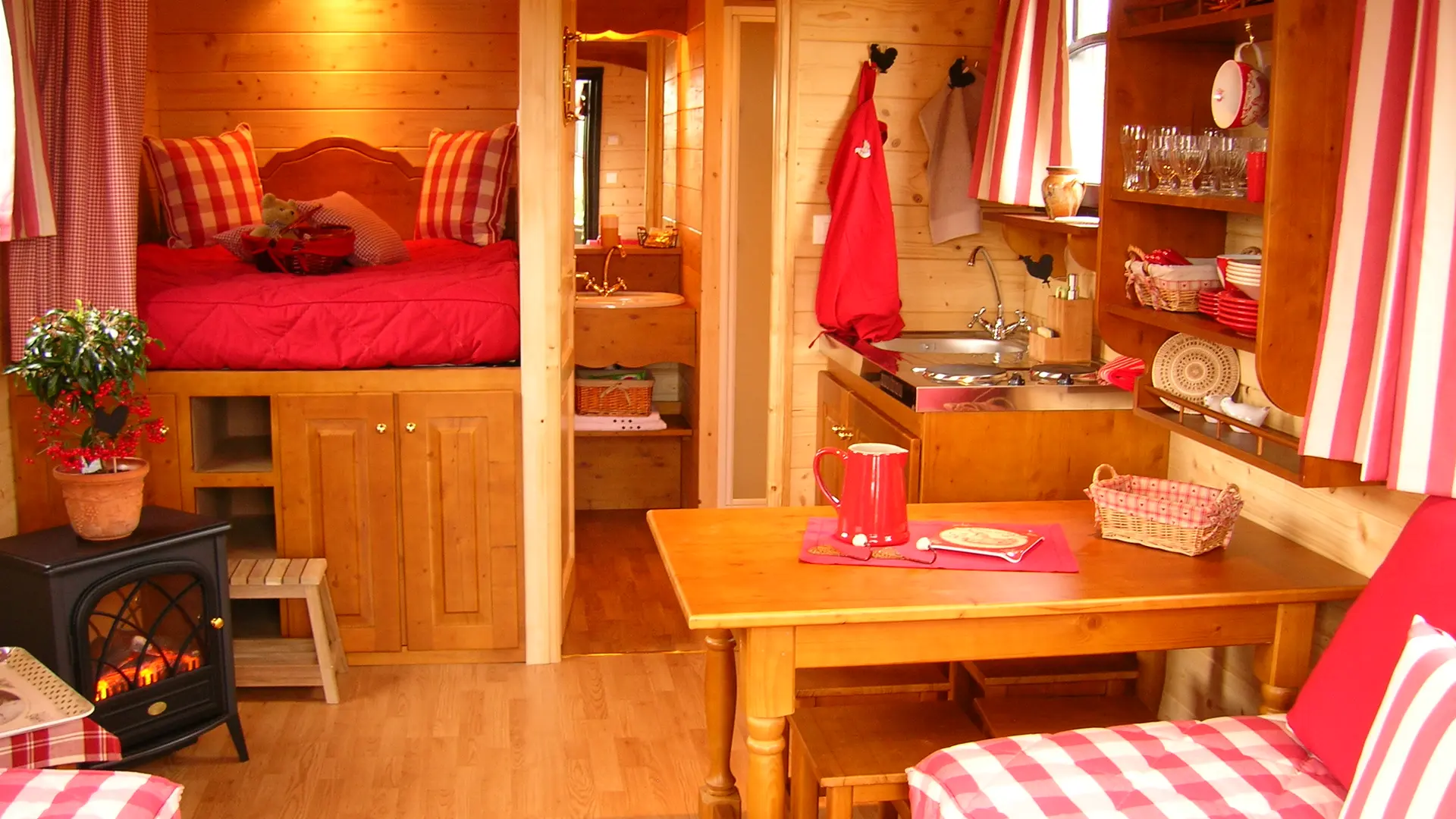 Intérieur de la roulotte