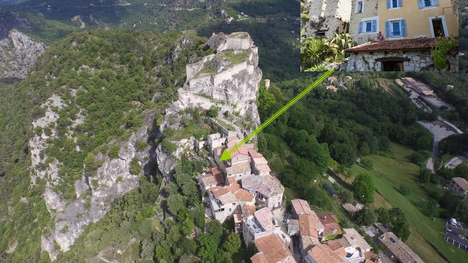 vue aérienne et emplacement maison et jardin