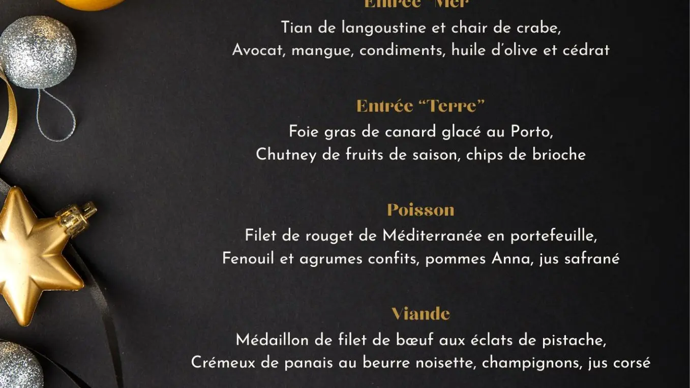 menu dîner réveillon