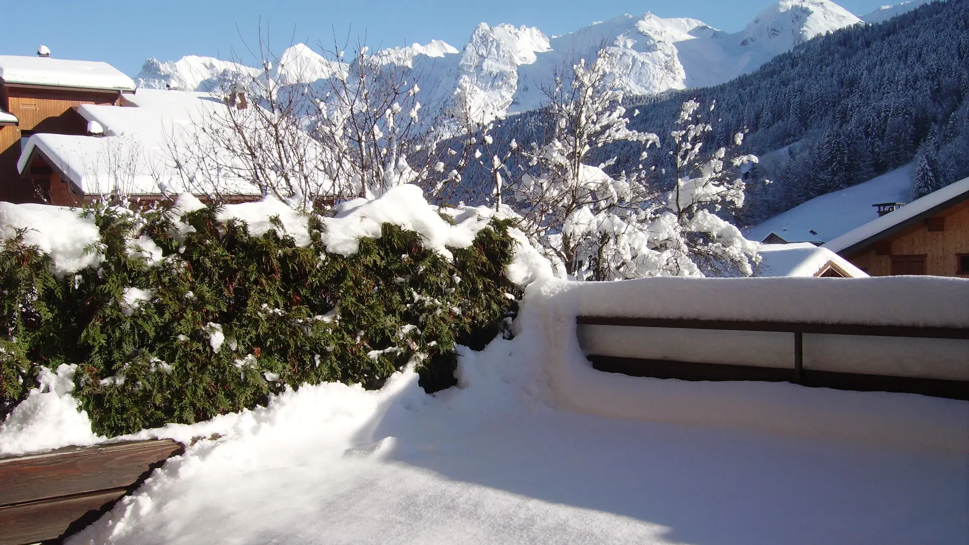Vue depuis la terrasse hiver/View from the patio winter-Cornillon C n°3-Le Grand-Bornand