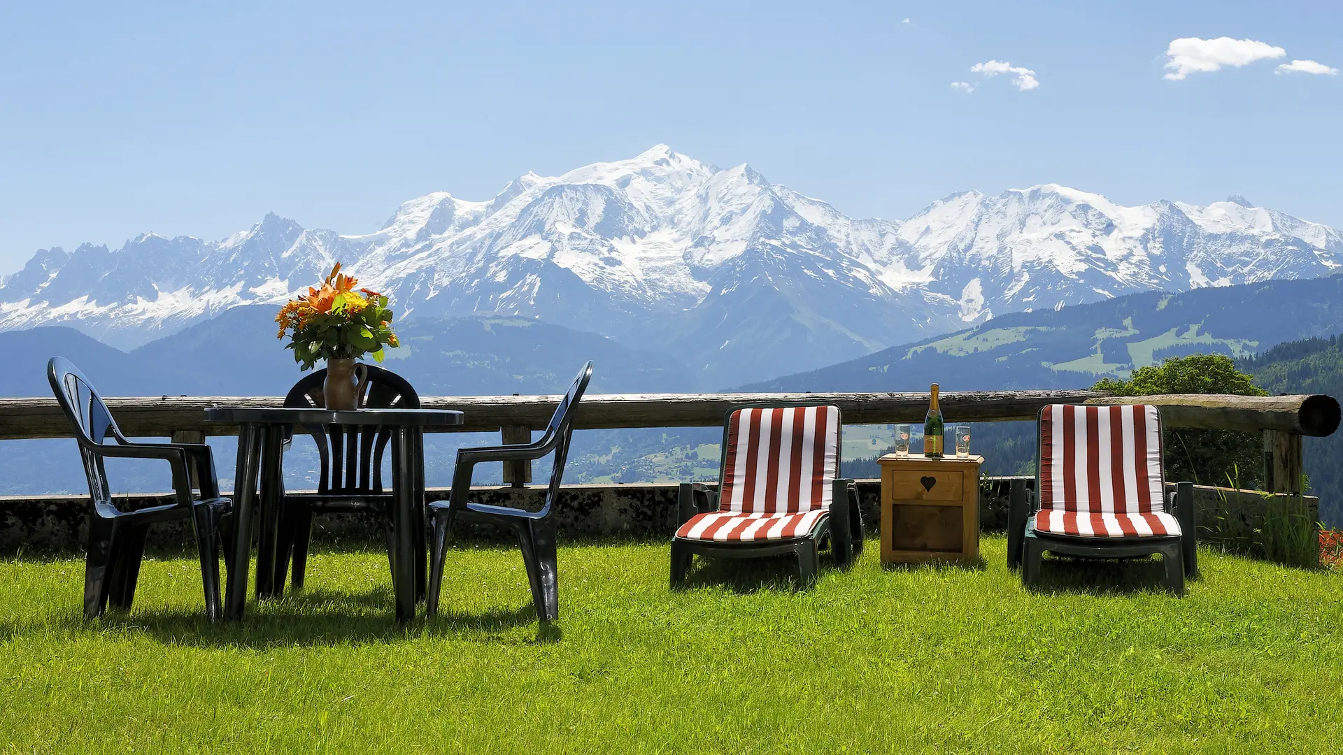 Terrasse vue Mt Blanc