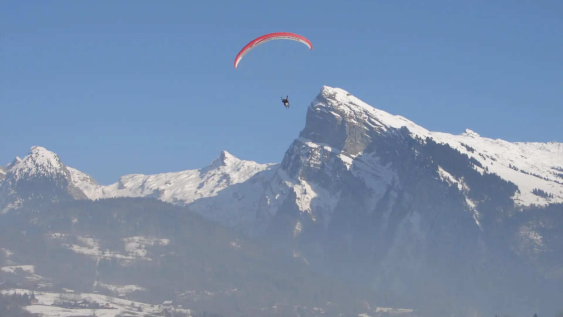 Baptème de parapente en hiver