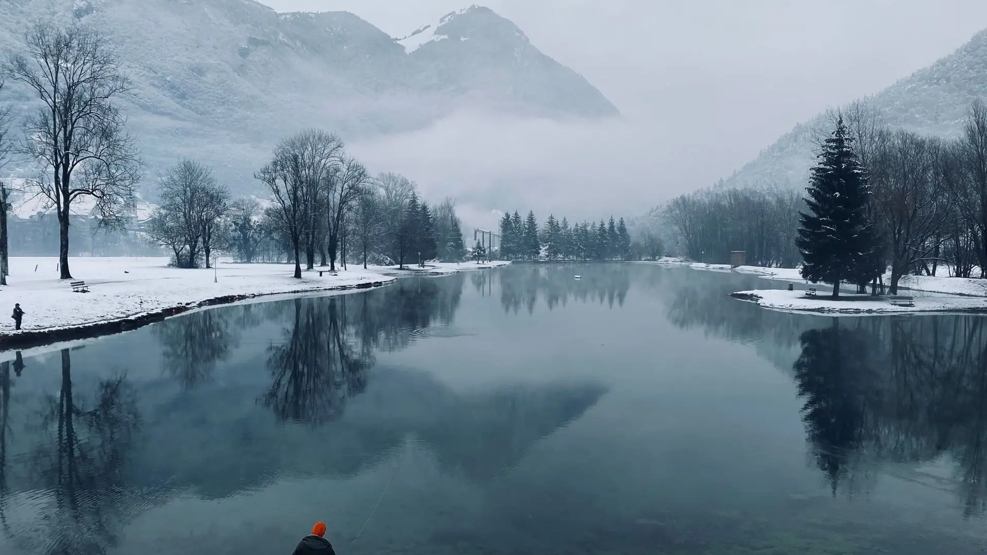 Plan d'eau de Marlens en hiver