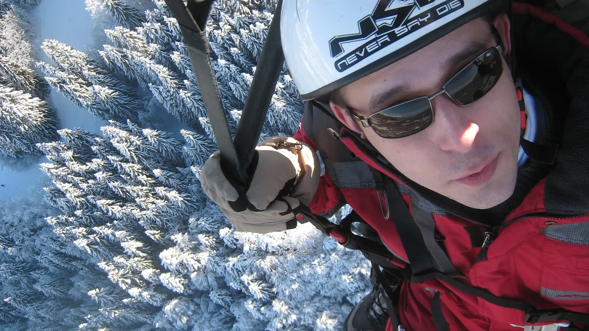 Baptème de parapente en hiver