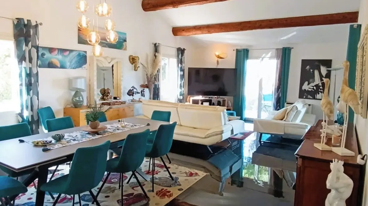 Living room 51m², 12/14-seater table, TV corner (xxl)