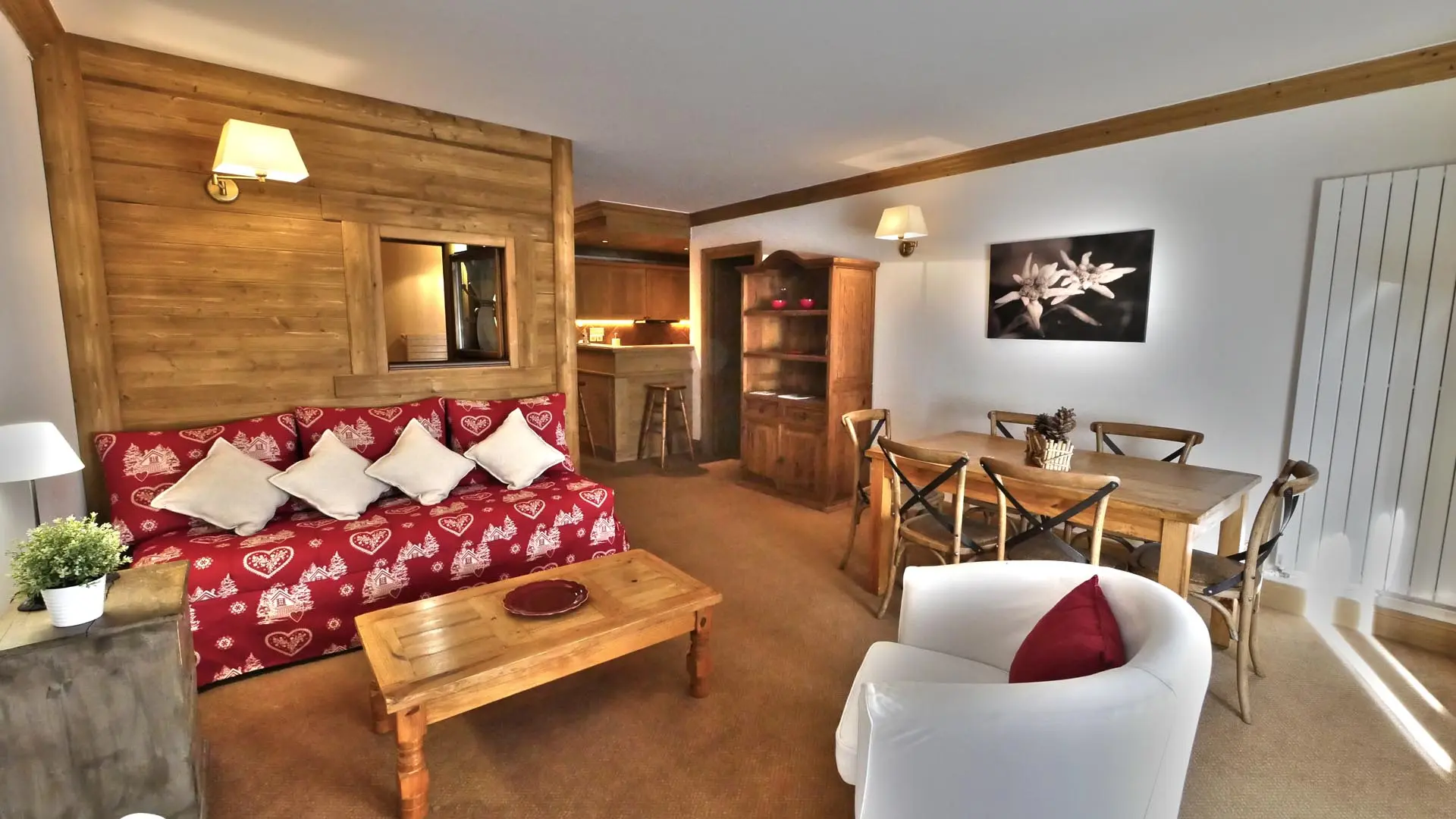 Salon / Salle à manger cosy_Chalet Les Alpes