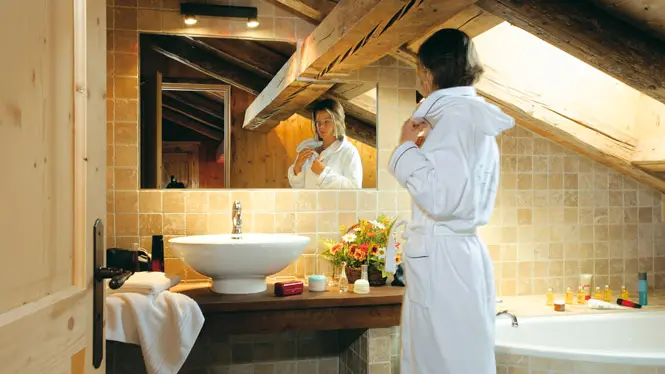 salle de bains,  hotel 3* coin savoyard, combloux