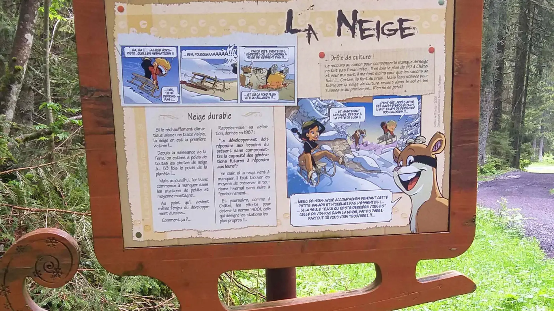 Sentier de l'Éterlou - Panneau sur le thème de la neige
