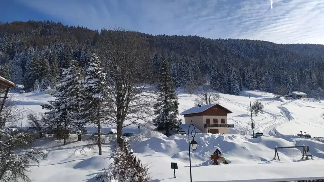 chalet en hiver