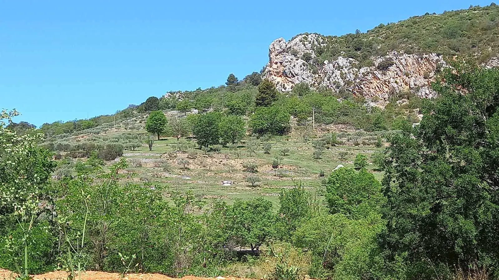 View from the car park before the village