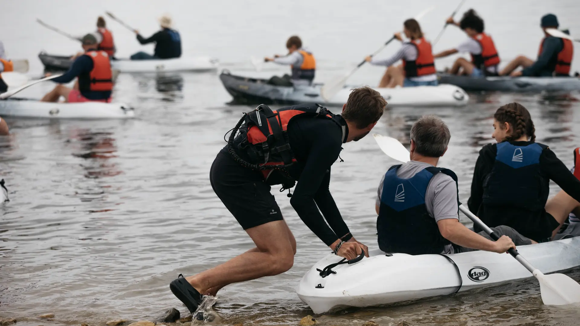 Canoë en groupe