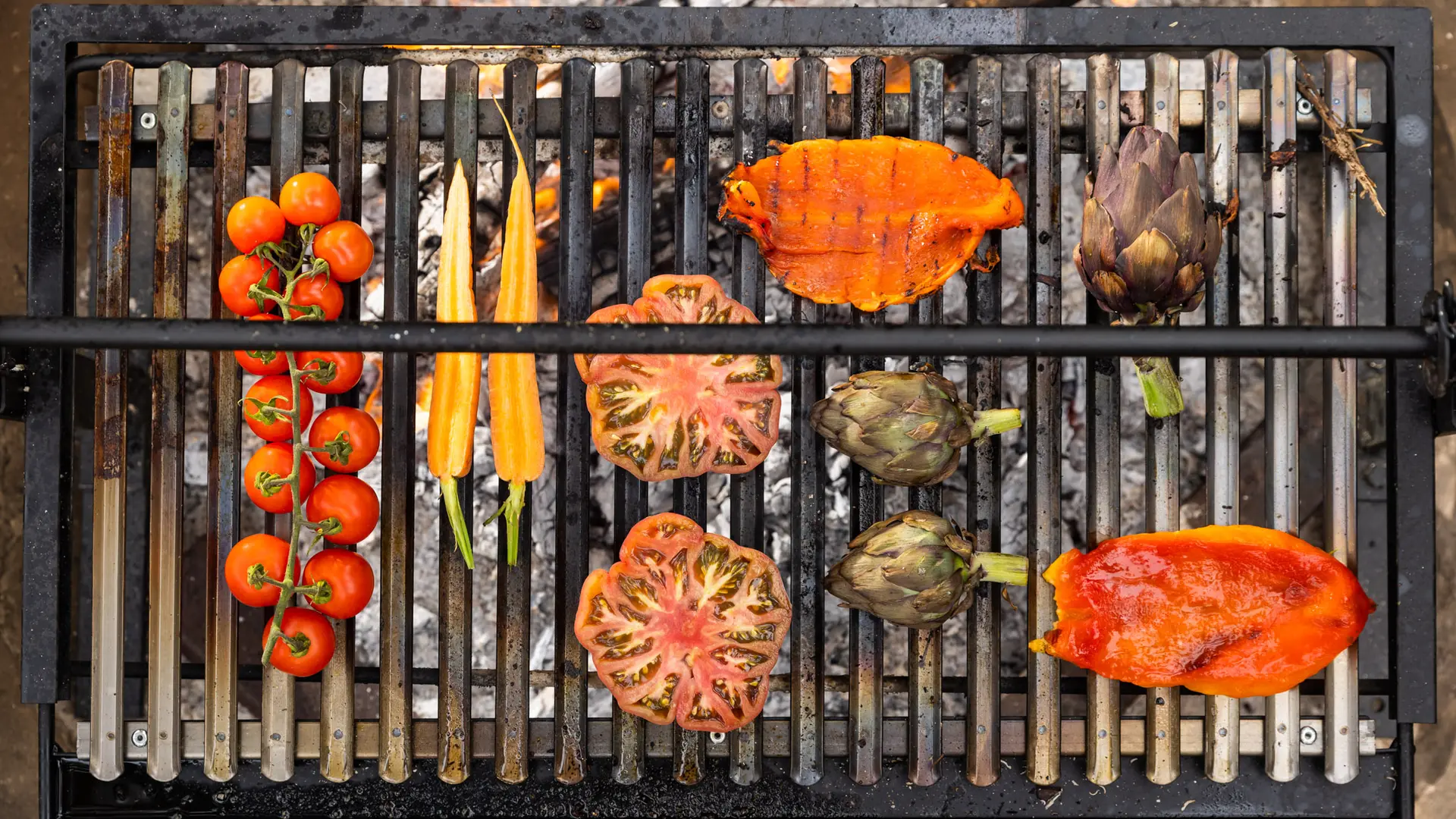 Grillade de petits légumes - restaurant l'Assiette au cœur des vignes à Figuière à La Londe les Maures