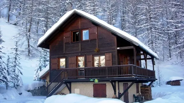The chalet under the snow
