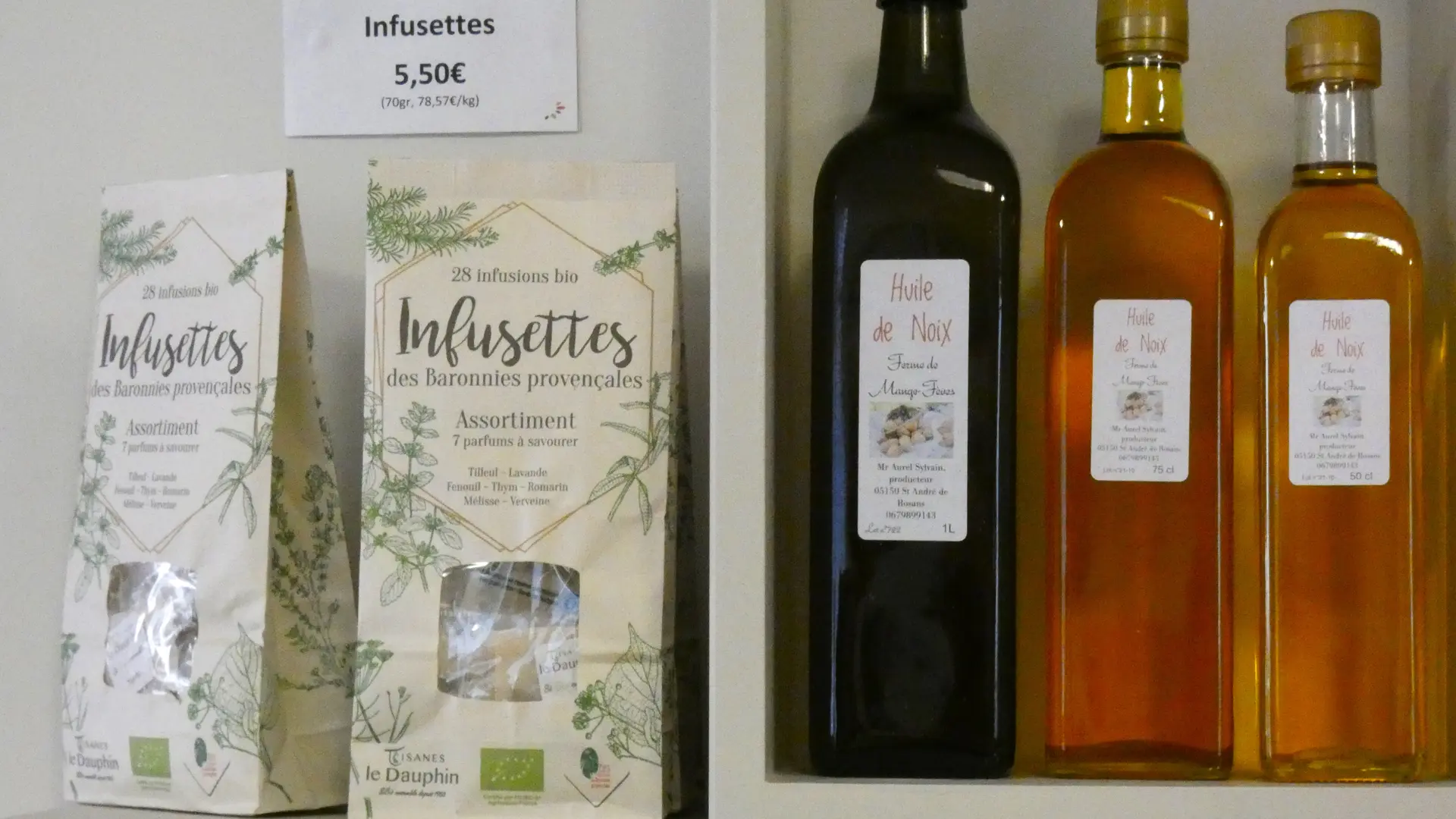 Infusettes et huile de noix