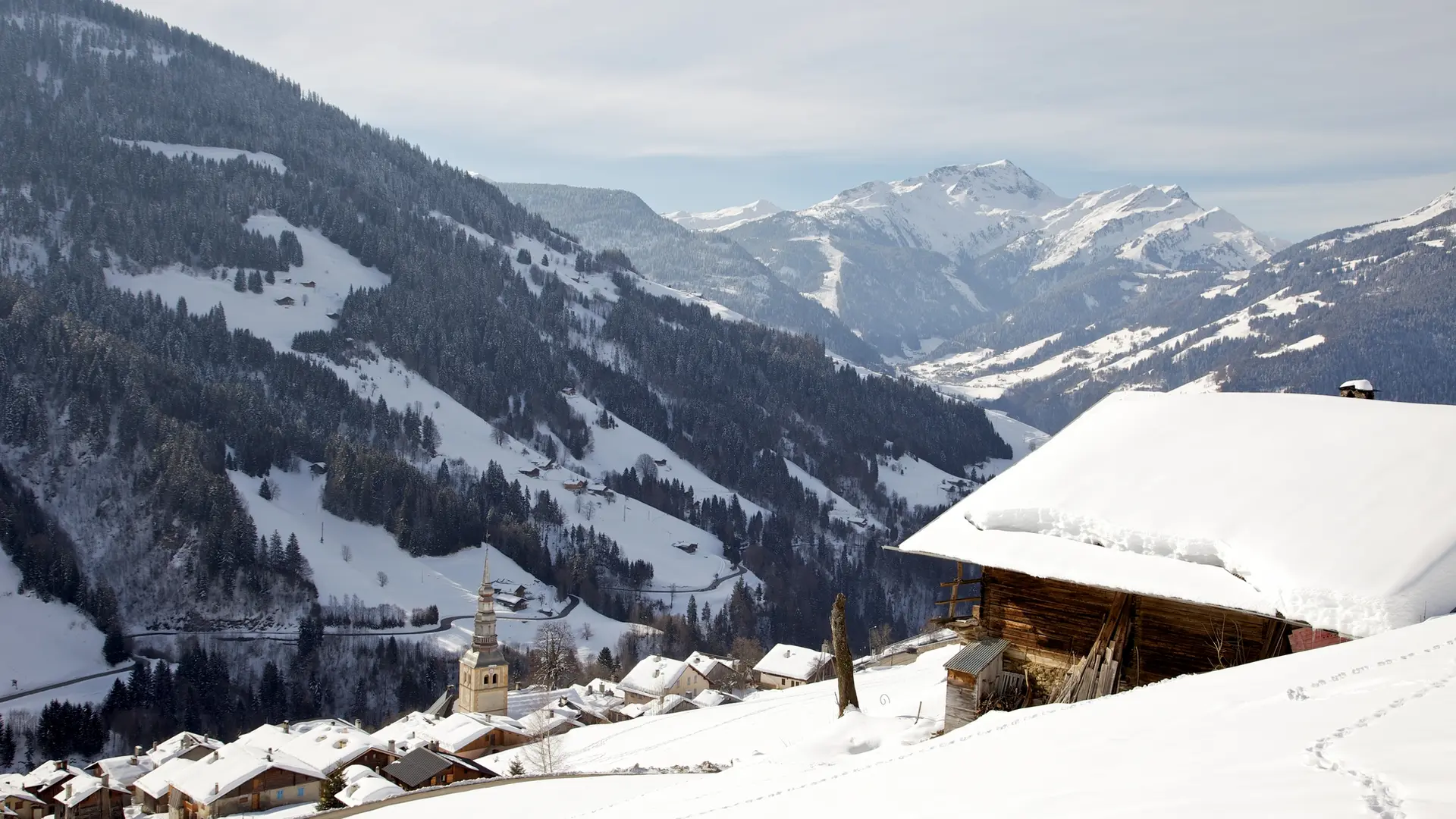 Le Village d'Hauteluce en hiver